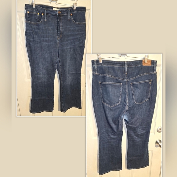 Madewell Curvy Cali Demi Boot Stretch Dark Denim Bootcut High Rise Women's 33 - Picture 1 of 11